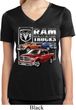 Ladies Shirt Ram Trucks Moisture Wicking V-neck Tee