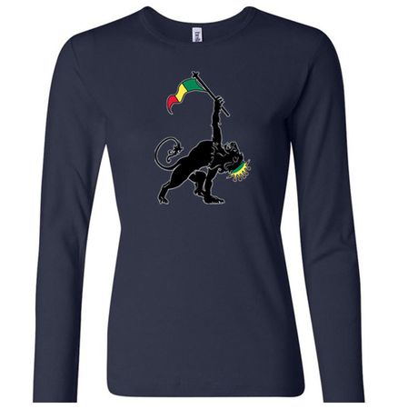 Ladies Shirt Rasta Triangle Long Sleeve Tee T-Shirt