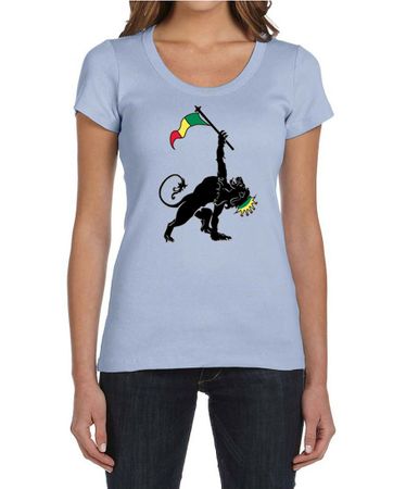 Ladies Shirt Rasta Triangle Scoop Neck Tee T-Shirt