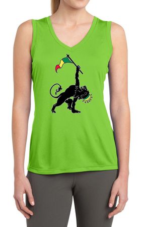 Ladies Shirt Rasta Triangle Sleeveless Moisture Wicking Tee T-Shirt
