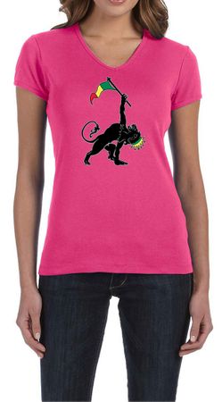 Ladies Shirt Rasta Triangle V-neck Tee T-Shirt