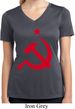 Ladies Shirt Red Hammer And Sickle Moisture Wicking V-neck Tee T-Shirt