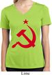 Ladies Shirt Red Hammer And Sickle Moisture Wicking V-neck Tee T-Shirt