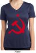 Ladies Shirt Red Hammer And Sickle Moisture Wicking V-neck Tee T-Shirt