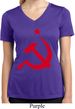 Ladies Shirt Red Hammer And Sickle Moisture Wicking V-neck Tee T-Shirt