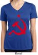 Ladies Shirt Red Hammer And Sickle Moisture Wicking V-neck Tee T-Shirt