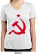 Ladies Shirt Red Hammer And Sickle Moisture Wicking V-neck Tee T-Shirt