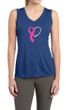 Ladies Shirt Ribbon Heart Sleeveless Moisture Wicking Tee T-Shirt