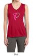 Ladies Shirt Ribbon Heart Sleeveless Moisture Wicking Tee T-Shirt