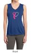 Ladies Shirt Ribbon Heart Sleeveless Moisture Wicking Tee T-Shirt