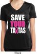 Ladies Shirt Save Your Tatas Moisture Wicking V-neck Tee T-Shirt