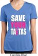 Ladies Shirt Save Your Tatas Moisture Wicking V-neck Tee T-Shirt