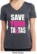 Ladies Shirt Save Your Tatas Moisture Wicking V-neck Tee T-Shirt