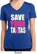 Ladies Shirt Save Your Tatas Moisture Wicking V-neck Tee T-Shirt