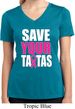 Ladies Shirt Save Your Tatas Moisture Wicking V-neck Tee T-Shirt