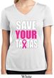 Ladies Shirt Save Your Tatas Moisture Wicking V-neck Tee T-Shirt