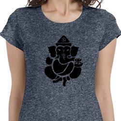 Ladies Shirt Shadow Ganesha Longer Length Tee T-Shirt