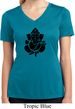 Ladies Shirt Shadow Ganesha Moisture Wicking V-neck Tee