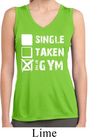 Ladies Shirt Single Taken Gym Sleeveless Moisture Wicking Tee T-Shirt