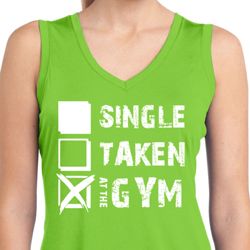 Ladies Shirt Single Taken Gym Sleeveless Moisture Wicking Tee T-Shirt