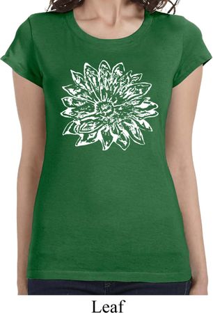 Ladies Shirt Sketch Lotus Longer Length Tee T-Shirt
