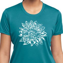 Ladies Shirt Sketch Lotus Moisture Wicking Tee T-Shirt Ladies Shirt Sketch Lotus Moisture Wicking Tee T-Shirt
