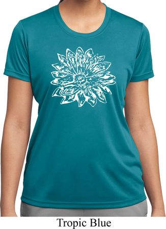Ladies Shirt Sketch Lotus Moisture Wicking Tee T-Shirt