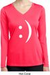 Ladies Shirt Smiley Chat Face Dry Wicking Long Sleeve Tee