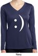 Ladies Shirt Smiley Chat Face Dry Wicking Long Sleeve Tee