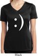 Ladies Shirt Smiley Chat Face Moisture Wicking V-neck Tee T-Shirt