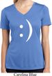 Ladies Shirt Smiley Chat Face Moisture Wicking V-neck Tee T-Shirt