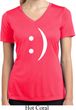 Ladies Shirt Smiley Chat Face Moisture Wicking V-neck Tee T-Shirt