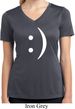Ladies Shirt Smiley Chat Face Moisture Wicking V-neck Tee T-Shirt