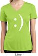 Ladies Shirt Smiley Chat Face Moisture Wicking V-neck Tee T-Shirt