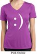 Ladies Shirt Smiley Chat Face Moisture Wicking V-neck Tee T-Shirt