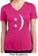 Ladies Shirt Smiley Chat Face Moisture Wicking V-neck Tee T-Shirt