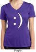 Ladies Shirt Smiley Chat Face Moisture Wicking V-neck Tee T-Shirt