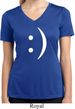 Ladies Shirt Smiley Chat Face Moisture Wicking V-neck Tee T-Shirt