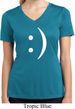 Ladies Shirt Smiley Chat Face Moisture Wicking V-neck Tee T-Shirt