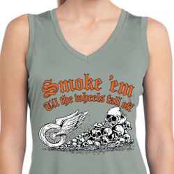 Ladies Shirt Smoke Em Sleeveless Moisture Wicking Tee