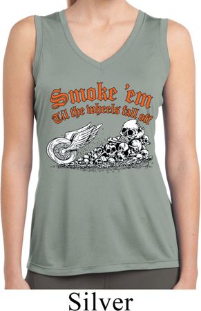 Ladies Shirt Smoke Em Sleeveless Moisture Wicking Tee