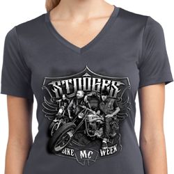 Ladies Shirt Stooges Bike Week Moisture Wicking V-neck T-Shirt
