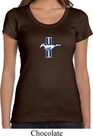 Ladies Shirt The Legend Lives Crest Small Print Scoop Neck Tee T-Shirt