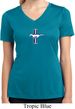 Ladies Shirt The Legend Lives Small Print Moisture Wicking V-neck Tee