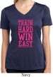 Ladies Shirt Train Hard Win Easy Moisture Wicking V-neck Tee T-Shirt