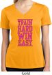 Ladies Shirt Train Hard Win Easy Moisture Wicking V-neck Tee T-Shirt