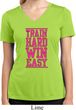 Ladies Shirt Train Hard Win Easy Moisture Wicking V-neck Tee T-Shirt