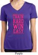 Ladies Shirt Train Hard Win Easy Moisture Wicking V-neck Tee T-Shirt