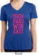 Ladies Shirt Train Hard Win Easy Moisture Wicking V-neck Tee T-Shirt