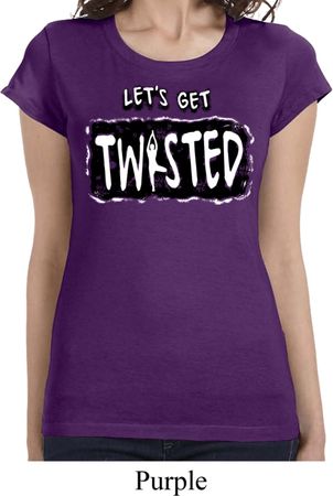 Ladies Shirt Twisted Longer Length Tee T-Shirt